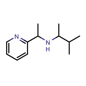 Chemical structure of (3-methylbutan-2-yl)[1-(pyridin-2-yl)ethyl]amine , CAS 1038282-35-7, AChemBlock S83804