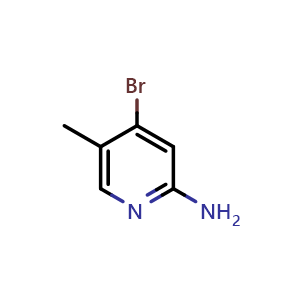 Chemical structure of 4-bromo-5-methylpyridin-2-amine , CAS 1033203-32-5, AChemBlock S83857