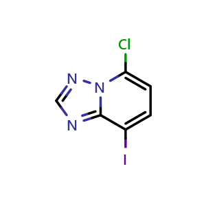 Chemical structure of 5-chloro-8-iodo-[1,2,4]triazolo[1,5-a]pyridine , CAS 1030626-93-7, AChemBlock S83875