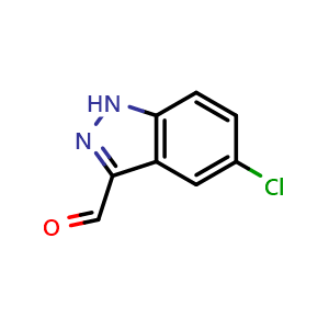 Chemical structure of 5-chloro-1H-indazole-3-carbaldehyde , CAS 102735-84-2, AChemBlock S83901