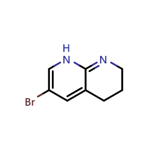 Chemical structure of 3-bromo-1,5,6,7-tetrahydro-1,8-naphthyridine , CAS 1023813-80-0, AChemBlock S83922