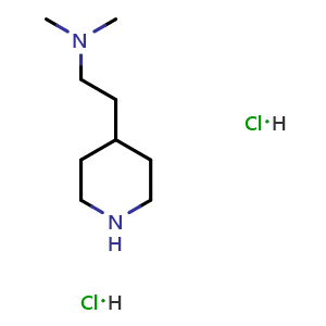 Chemical structure of dimethyl[2-(piperidin-4-yl)ethyl]amine dihydrochloride , CAS 102308-92-9, AChemBlock S83928