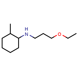 Chemical structure of N-(3-ethoxypropyl)-2-methylcyclohexan-1-amine , CAS 1020965-50-7, AChemBlock S83955