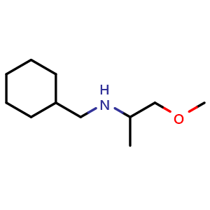 Chemical structure of (cyclohexylmethyl)(1-methoxypropan-2-yl)amine , CAS 1019628-49-9, AChemBlock S83979