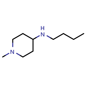 Chemical structure of N-butyl-1-methylpiperidin-4-amine , CAS 1019619-07-8, AChemBlock S83981