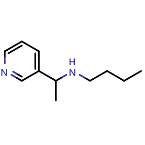 Chemical structure of butyl[1-(pyridin-3-yl)ethyl]amine , CAS 1019566-13-2, AChemBlock S83995