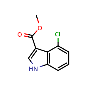 Chemical structure of methyl 4-chloro-1H-indole-3-carboxylate , CAS 101909-42-6, AChemBlock S84030