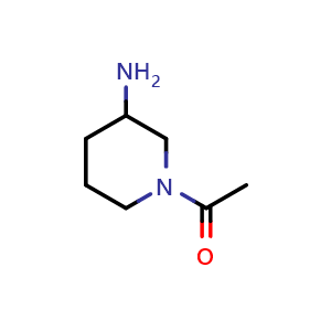 Chemical structure of 1-(3-aminopiperidin-1-yl)ethan-1-one , CAS 1018680-22-2, AChemBlock S84036