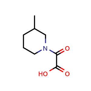 Chemical structure of 2-(3-methylpiperidin-1-yl)-2-oxoacetic acid , CAS 1018565-95-1, AChemBlock S84047