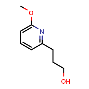Chemical structure of 3-(6-methoxypyridin-2-yl)propan-1-ol , CAS 101773-68-6, AChemBlock S84060