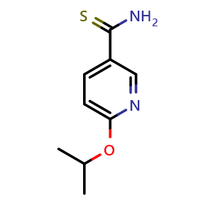 Chemical structure of 6-(propan-2-yloxy)pyridine-3-carbothioamide , CAS 1016888-06-4, AChemBlock S84074