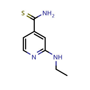 Chemical structure of 2-(ethylamino)pyridine-4-carbothioamide , CAS 1016812-14-8, AChemBlock S84082
