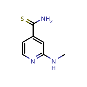 Chemical structure of 2-(methylamino)pyridine-4-carbothioamide , CAS 1016772-06-7, AChemBlock S84085