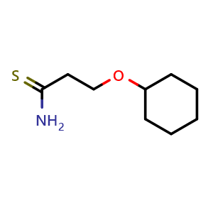 Chemical structure of 3-(cyclohexyloxy)propanethioamide , CAS 1016770-35-6, AChemBlock S84086