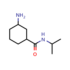 Chemical structure of 3-amino-N-(propan-2-yl)cyclohexane-1-carboxamide , CAS 1016734-74-9, AChemBlock S84091