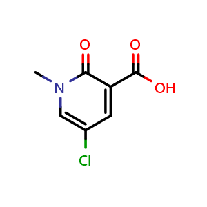 Chemical structure of 5-chloro-1-methyl-2-oxo-pyridine-3-carboxylic acid , CAS 101384-60-5, AChemBlock S84119