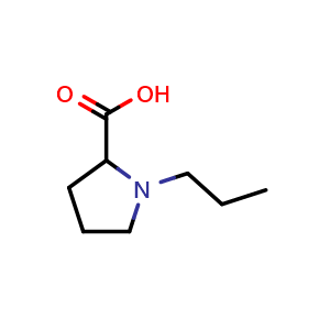 Chemical structure of 1-propylpyrrolidine-2-carboxylic acid , CAS 101253-30-9, AChemBlock S84123