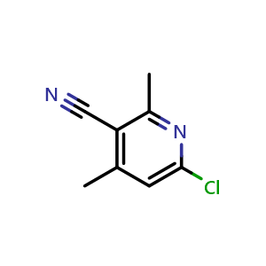 Chemical structure of 6-chloro-2,4-dimethylpyridine-3-carbonitrile , CAS 101251-72-3, AChemBlock S84124