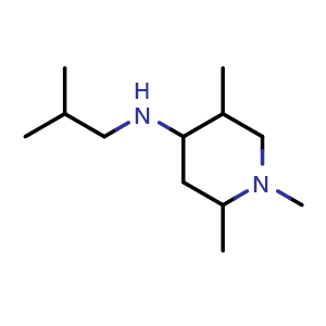 Chemical structure of 1,2,5-trimethyl-N-(2-methylpropyl)piperidin-4-amine , CAS 1008669-78-0, AChemBlock S84145