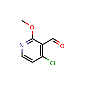 Chemical structure of 4-chloro-2-methoxypyridine-3-carbaldehyde , CAS 1008451-58-8, AChemBlock S84146