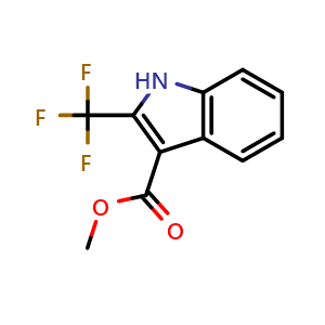 Chemical structure of methyl 2-(trifluoromethyl)-1H-indole-3-carboxylate , CAS 1008365-18-1, AChemBlock S84147