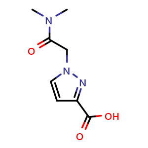 Chemical structure of 1-[(dimethylcarbamoyl)methyl]-1H-pyrazole-3-carboxylic acid , CAS 1006486-06-1, AChemBlock S84179