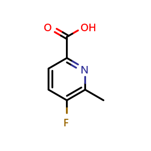 Chemical structure of 5-fluoro-6-methylpyridine-2-carboxylic acid , CAS 1005474-88-3, AChemBlock S84218