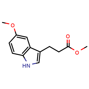 Chemical structure of methyl 3-(5-methoxy-1H-indol-3-yl)propanoate , CAS 100372-62-1, AChemBlock S84238
