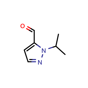 Chemical structure of 1-(propan-2-yl)-1H-pyrazole-5-carbaldehyde , CAS 100305-93-9, AChemBlock S84246