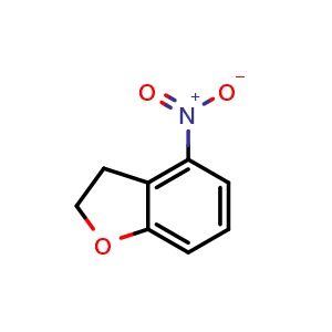 Chemical structure of 4-nitro-2,3-dihydrobenzofuran , CAS 1001756-96-2, AChemBlock S84253