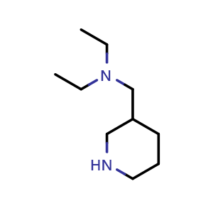 Chemical structure of diethyl[(piperidin-3-yl)methyl]amine , CAS 100158-78-9, AChemBlock S84259