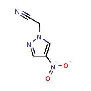 Chemical structure of 2-(4-nitropyrazol-1-yl)acetonitrile , CAS 1001500-47-5, AChemBlock S84260