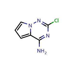 Chemical structure of 2-chloropyrrolo[2,1-f][1,2,4]triazin-4-amine , CAS 1001353-56-5, AChemBlock S84264