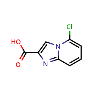 Chemical structure of 5-chloroimidazo[1,2-a]pyridine-2-carboxylic acid , CAS 1000017-93-5, AChemBlock S84300
