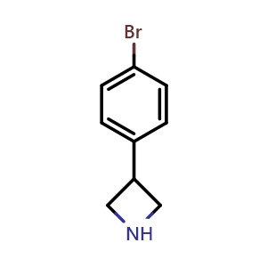 Chemical structure of 3-(4-bromophenyl)azetidine , CAS 7215-01-2, AChemBlock S84304