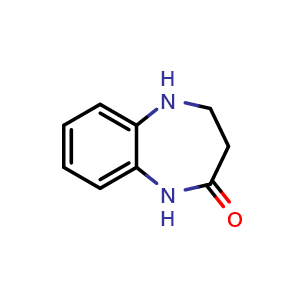 Chemical structure of 2,3,4,5-tetrahydro-1H-1,5-benzodiazepin-2-one , CAS 5755-07-7, AChemBlock S84312