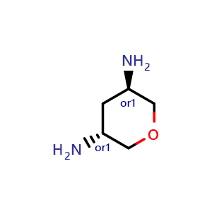 Chemical structure of trans-3,5-diaminotetrahydropyran , CAS 2375165-57-2, AChemBlock S84358