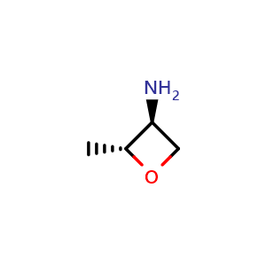 Chemical structure of trans-2-methyloxetan-3-amine , CAS 2375165-35-6, AChemBlock S84360