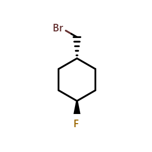 Chemical structure of trans-1-(bromomethyl)-4-fluorocyclohexane , CAS 2306248-24-6, AChemBlock S84370