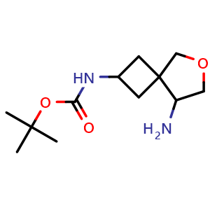 Chemical structure of tert-butyl N-(8-amino-6-oxaspiro[3.4]octan-2-yl)carbamate , CAS 2306264-80-0, AChemBlock S84520
