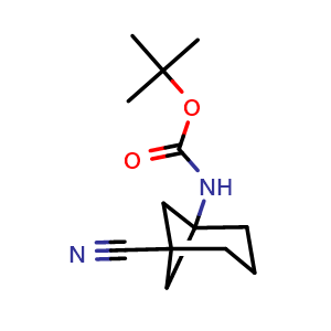 Chemical structure of tert-butyl N-(5-cyanonorpinan-1-yl)carbamate , CAS 2375193-02-3, AChemBlock S84530