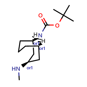 Chemical structure of tert-butyl endo-3-(methylamino)-9-azabicyclo[3.3.1]nonane-9-carboxylate , CAS 1810070-17-7, AChemBlock S84555