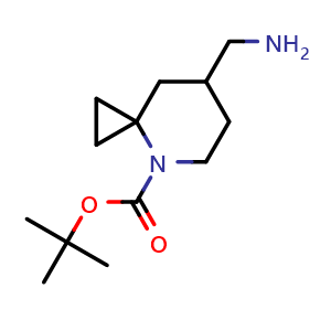 Chemical structure of tert-butyl 7-(aminomethyl)-4-azaspiro[2.5]octane-4-carboxylate , CAS 2306263-24-9, AChemBlock S84592