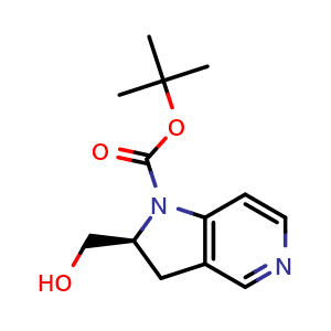 Chemical structure of tert-butyl (2S)-2-(hydroxymethyl)-2,3-dihydropyrrolo[3,2-c]pyridine-1-carboxylate , CAS 2306244-88-0, AChemBlock S84787