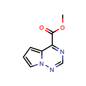 Chemical structure of methyl pyrrolo[2,1-f][1,2,4]triazine-4-carboxylate , CAS 2306273-04-9, AChemBlock S84877