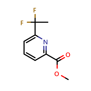 Chemical structure of methyl 6-(1,1-difluoroethyl)pyridine-2-carboxylate , CAS 1446508-53-7, AChemBlock S84903