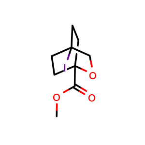 Chemical structure of methyl 4-iodo-2-oxabicyclo[2.2.2]octane-1-carboxylate , CAS 2375194-30-0, AChemBlock S84912
