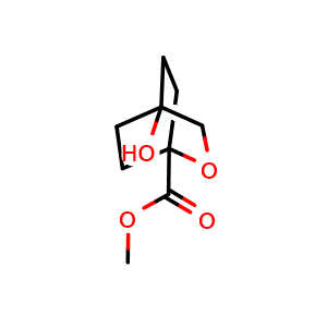 Chemical structure of methyl 4-hydroxy-2-oxabicyclo[2.2.2]octane-1-carboxylate , CAS 2315282-36-9, AChemBlock S84913