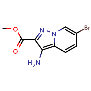 Chemical structure of Methyl 3-amino-6-bromopyrazolo[1,5-a]pyridine-2-carboxylate , CAS 2306277-82-5, AChemBlock S84928