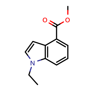 Chemical structure of methyl 1-ethylindole-4-carboxylate , CAS 2306262-09-7, AChemBlock S84958